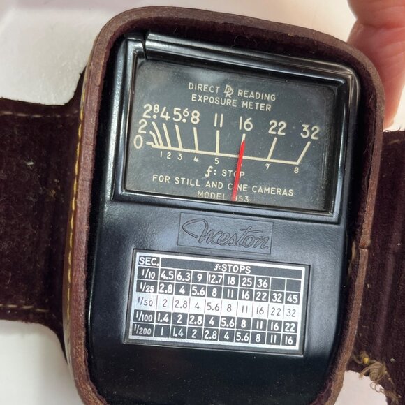 Vtg Weston Master II Exposure Meter Model 853 With Leather Case 58e - Picture 6 of 6